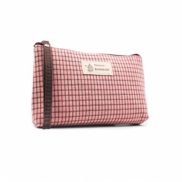 Checkered Daily Essential Pouch_Blush Pink