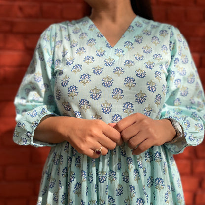 Aanya Midi Dress - Tempting Turquoise