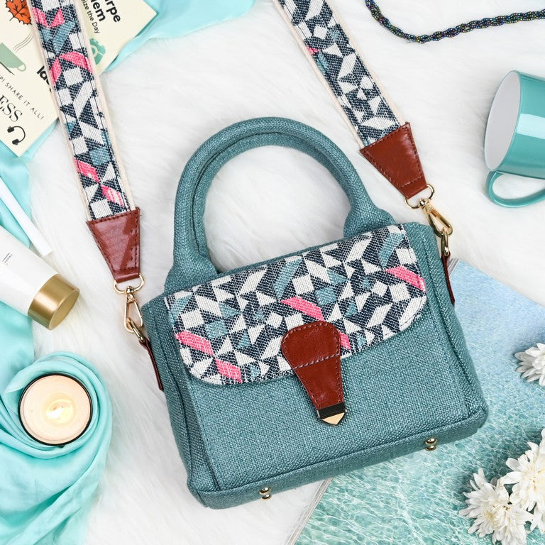 Boho Chic Sling Handbag - Teal Trail