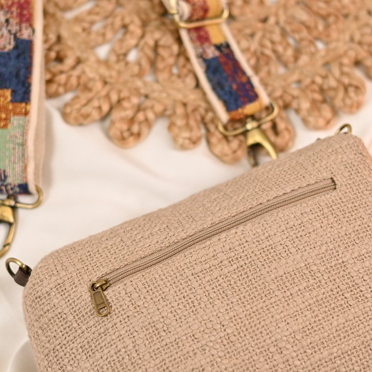 Boho Beige Crossbody Sling Bag