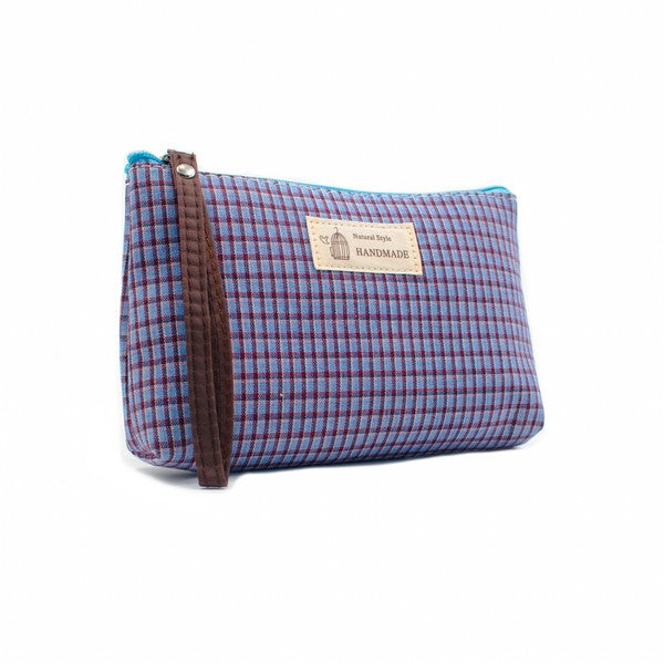 Checkered Daily Essential Pouch_Infinite Blue