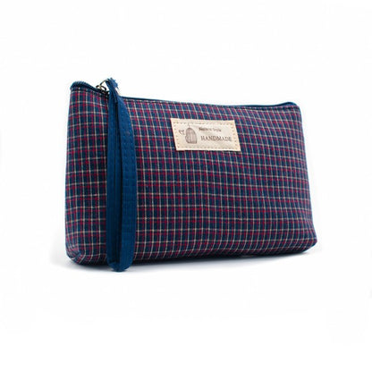 Checkered Daily Essential Pouch_Midnight Blue