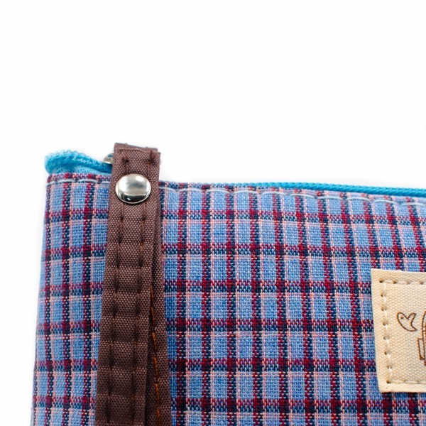 Checkered Daily Essential Pouch_Infinite Blue