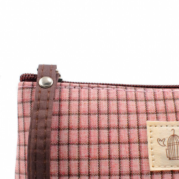 Checkered Daily Essential Pouch_Blush Pink