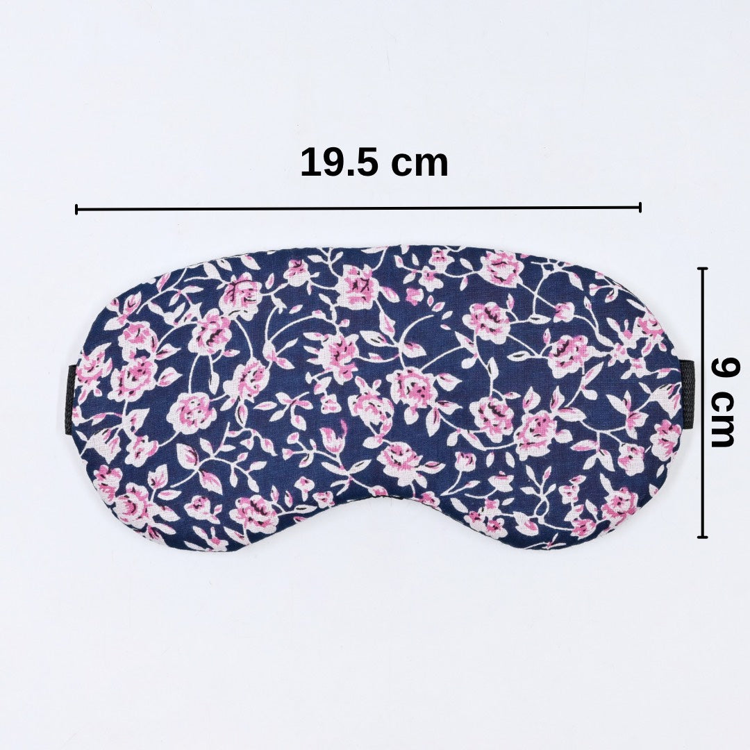 Cotton Sleeping Eye Mask - Midnight Blue Floral