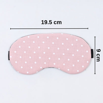 Cotton Sleeping Eye Mask - Pink Polka