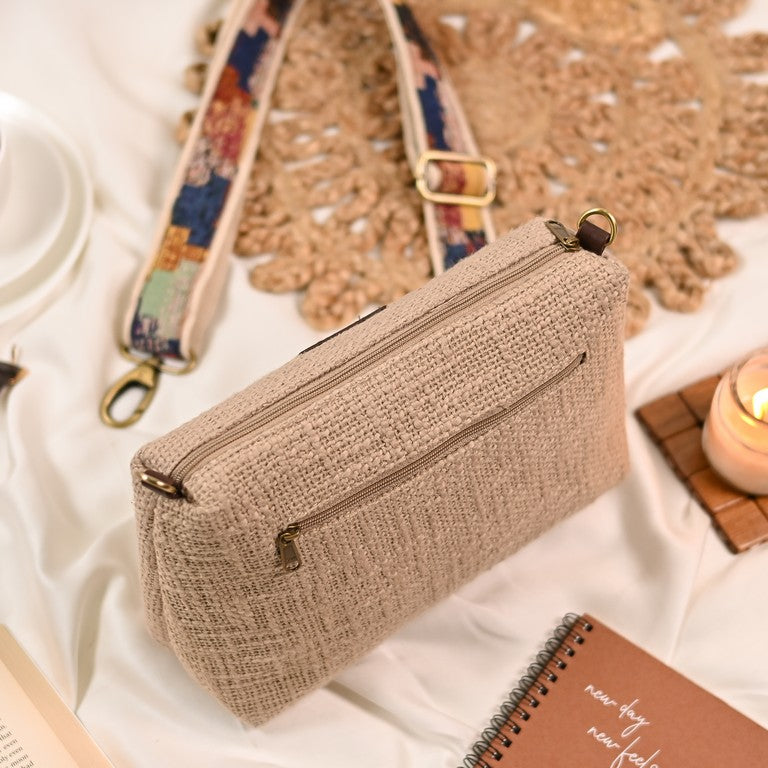 Boho Beige Crossbody Sling Bag