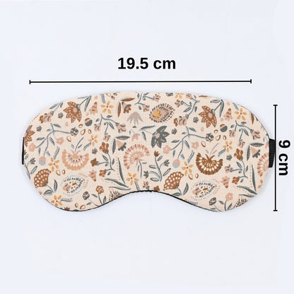 Cotton Sleeping Eye Mask - Beige Floral