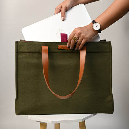 AM to PM Tote Bag_Olive Green