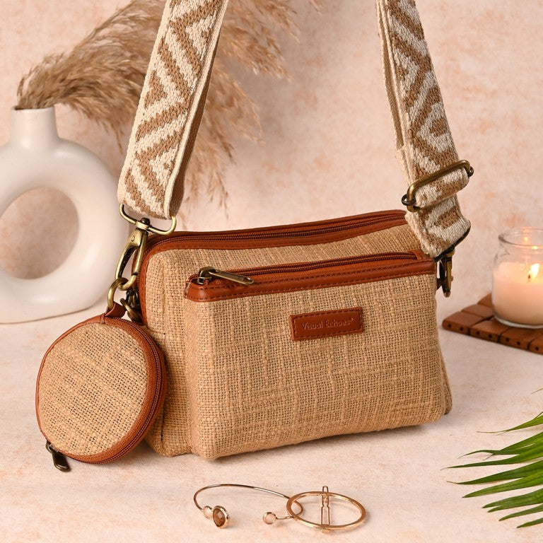 Box Sling Bags - Creamy Beige