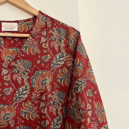Rang Coord Set - Maroon Floral