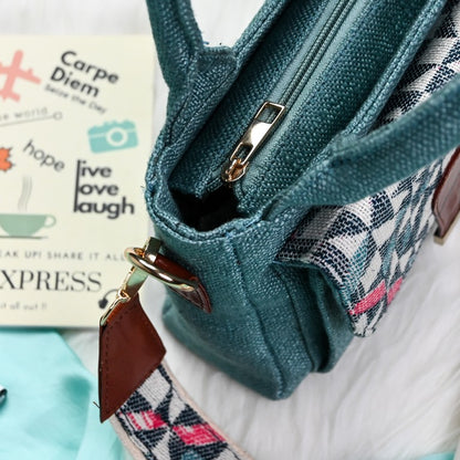 Boho Chic Sling Handbag - Teal Trail