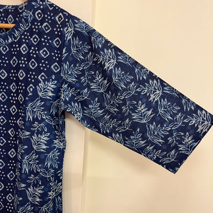 Aaina Handblock Printed Kurta_Indigo