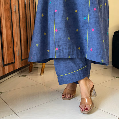 Arth Handwoven Kurta Set - Denim Blue