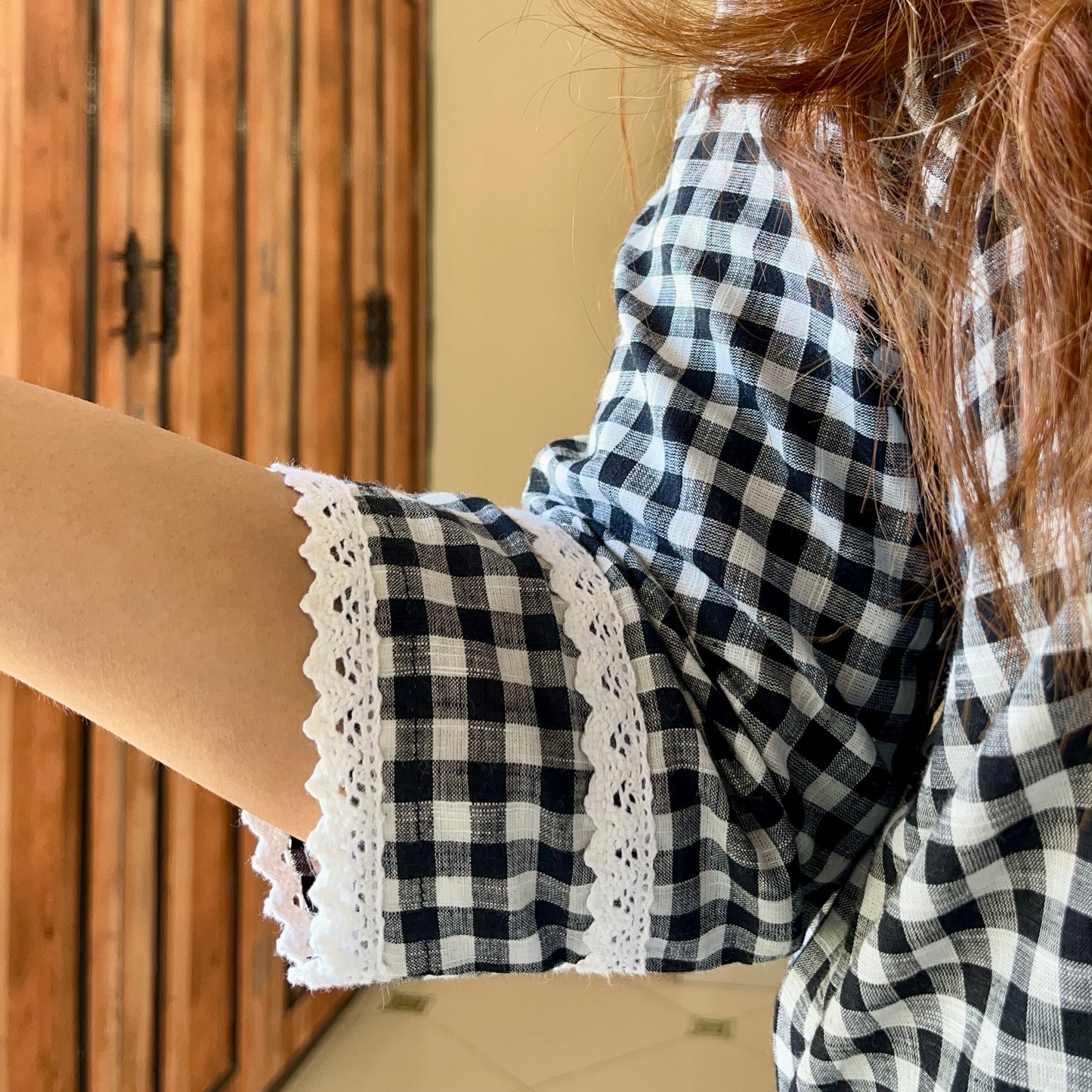 Gingham Checkered Handloom Cotton Kurta