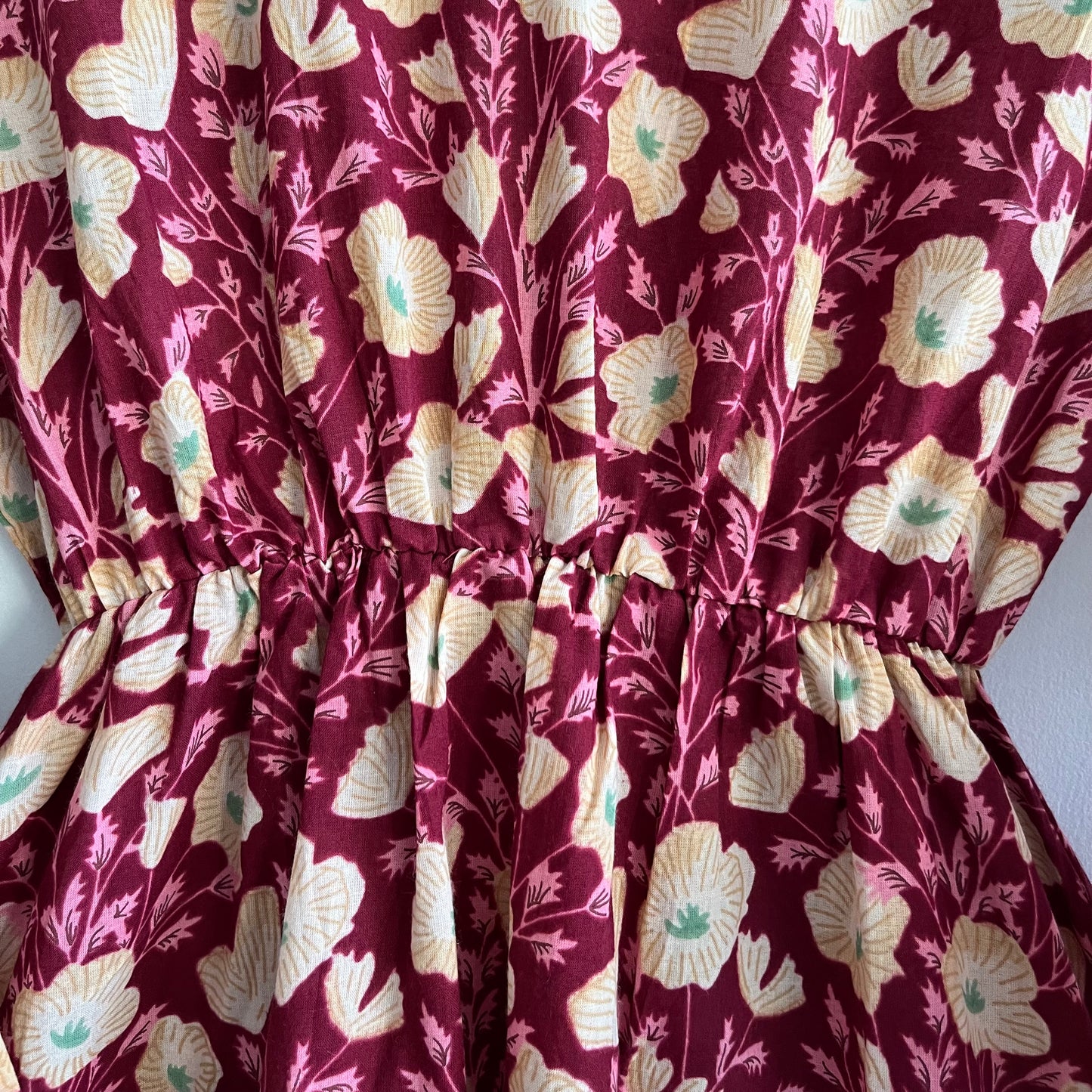 Heer Pure Cotton Dresses - Magenta Floral