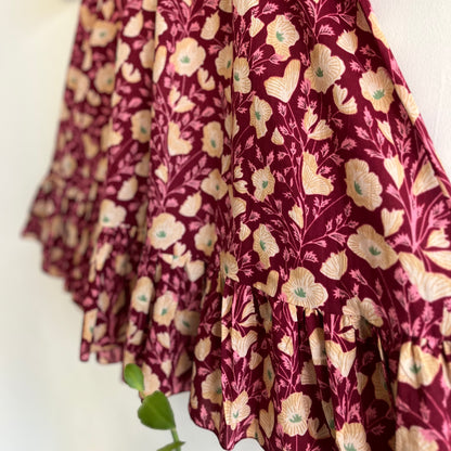 Heer Pure Cotton Dresses - Magenta Floral