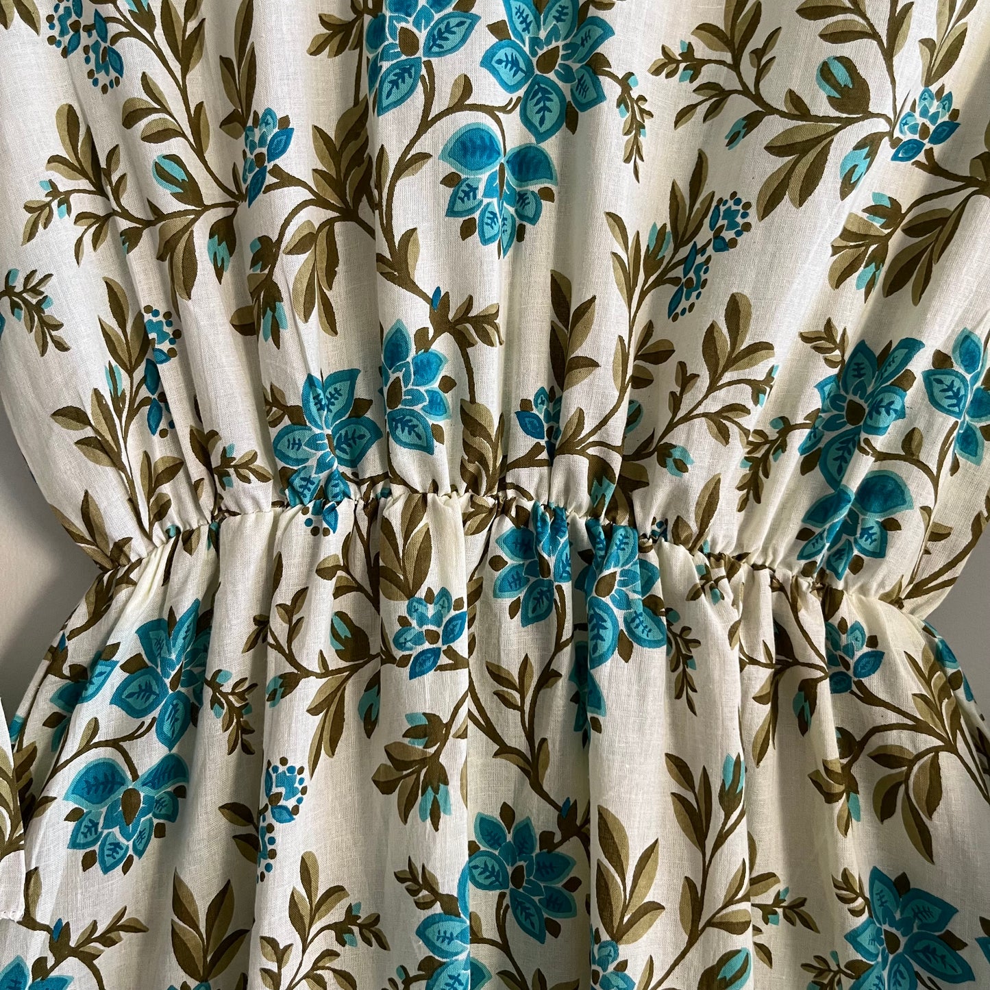 Heer Pure Cotton Dresses - Turquoise Floral