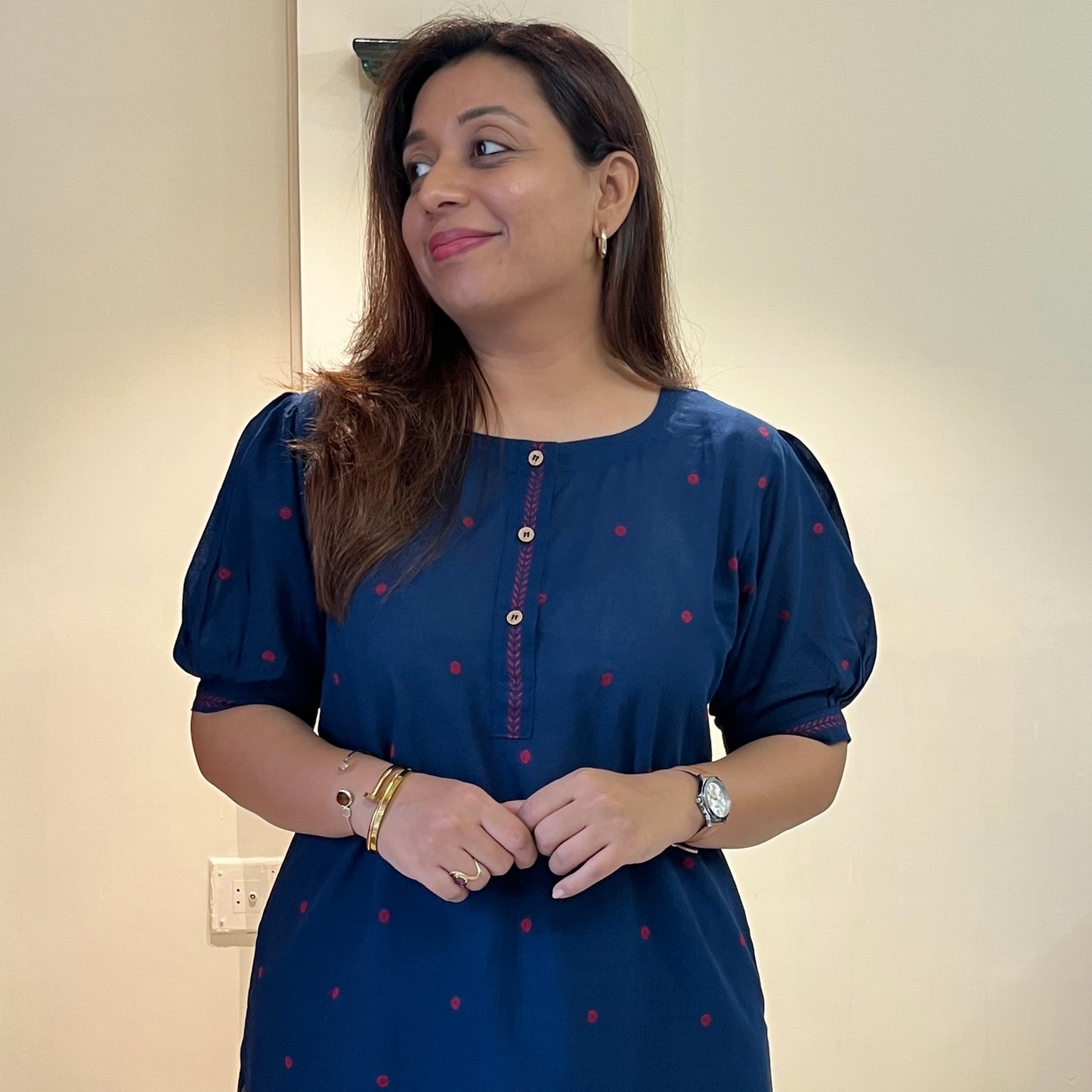 Kapaas Hondloom Cotton Kurta Set_Blue