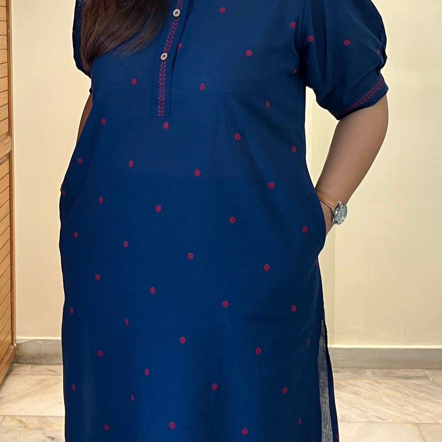 Kapaas Hondloom Cotton Kurta Set_Blue