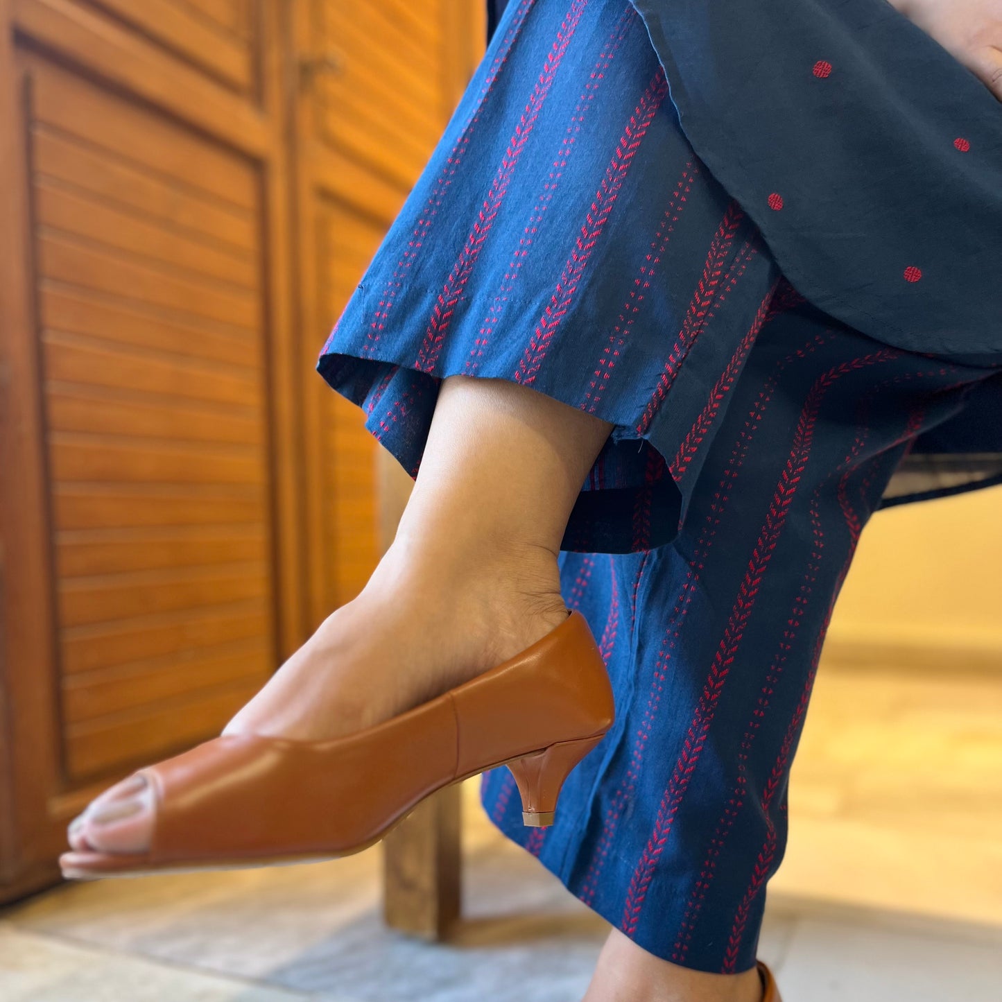 Kapaas Hondloom Cotton Kurta Set_Blue