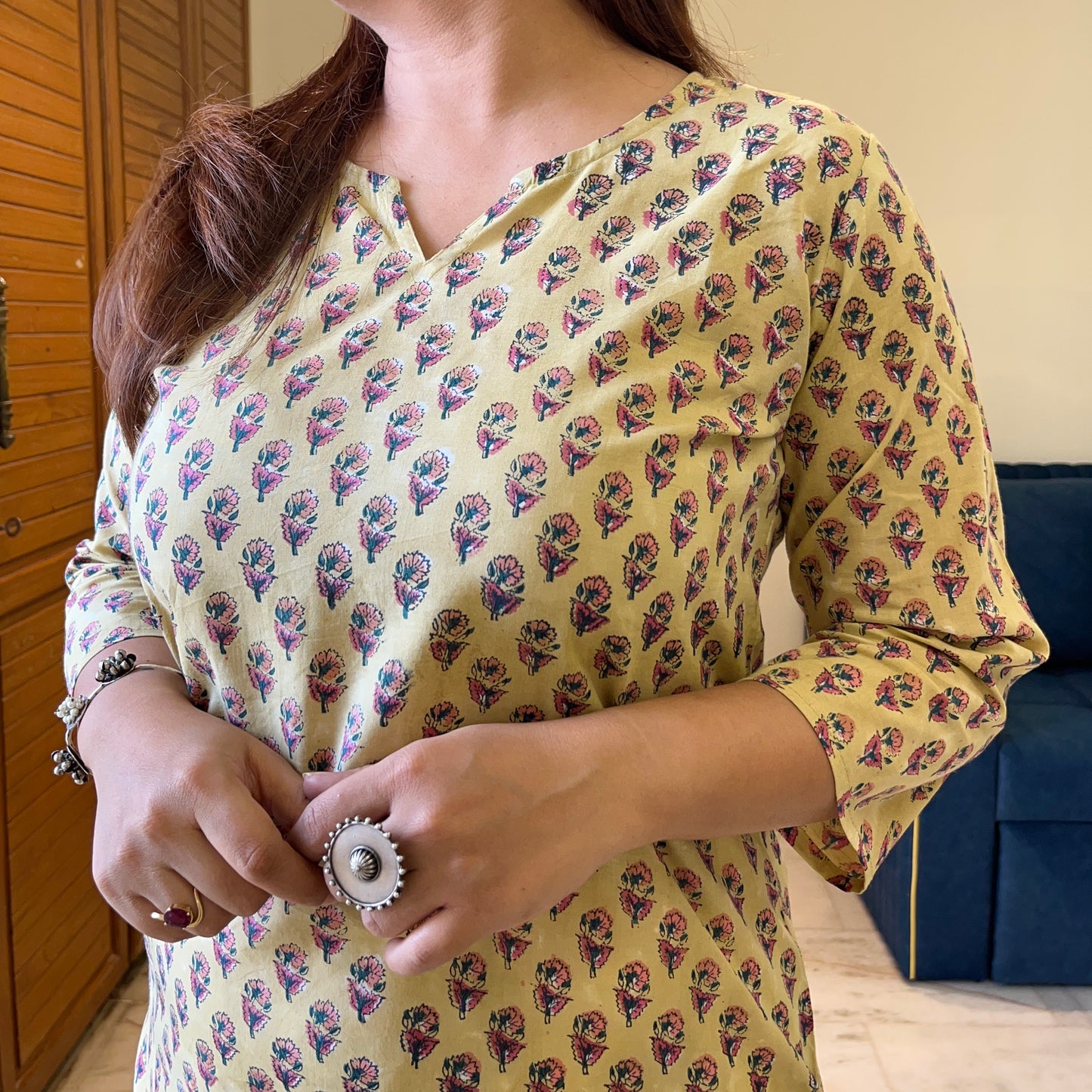 Saadgi 2.0 - Handblock Printed Everyday Kurtas - Yellow