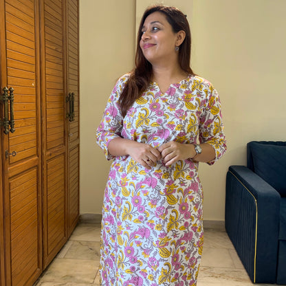 Saadgi 2.0 - Handblock Printed Everyday Kurtas - White