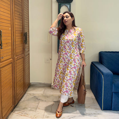 Saadgi 2.0 - Handblock Printed Everyday Kurtas - White