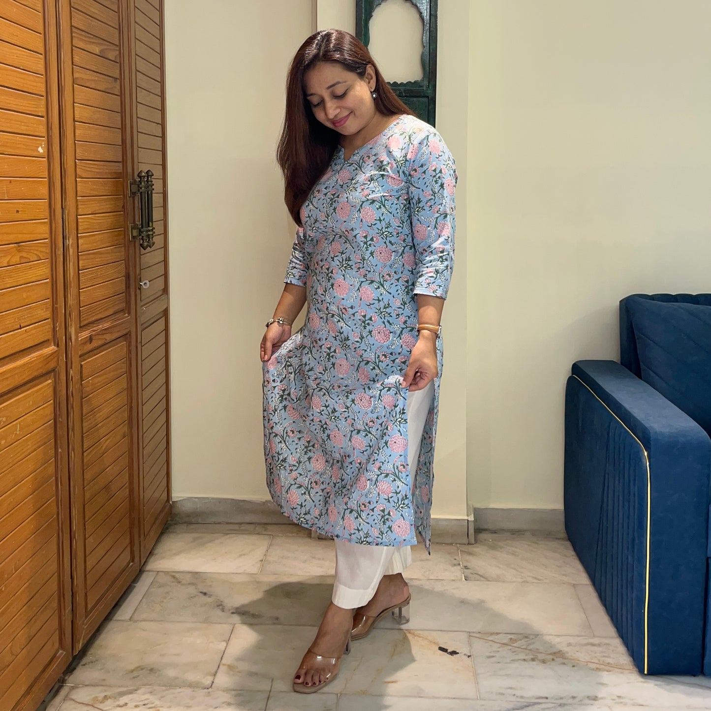 Saadgi 2.0 - Handblock Printed Everyday Kurtas - Blue