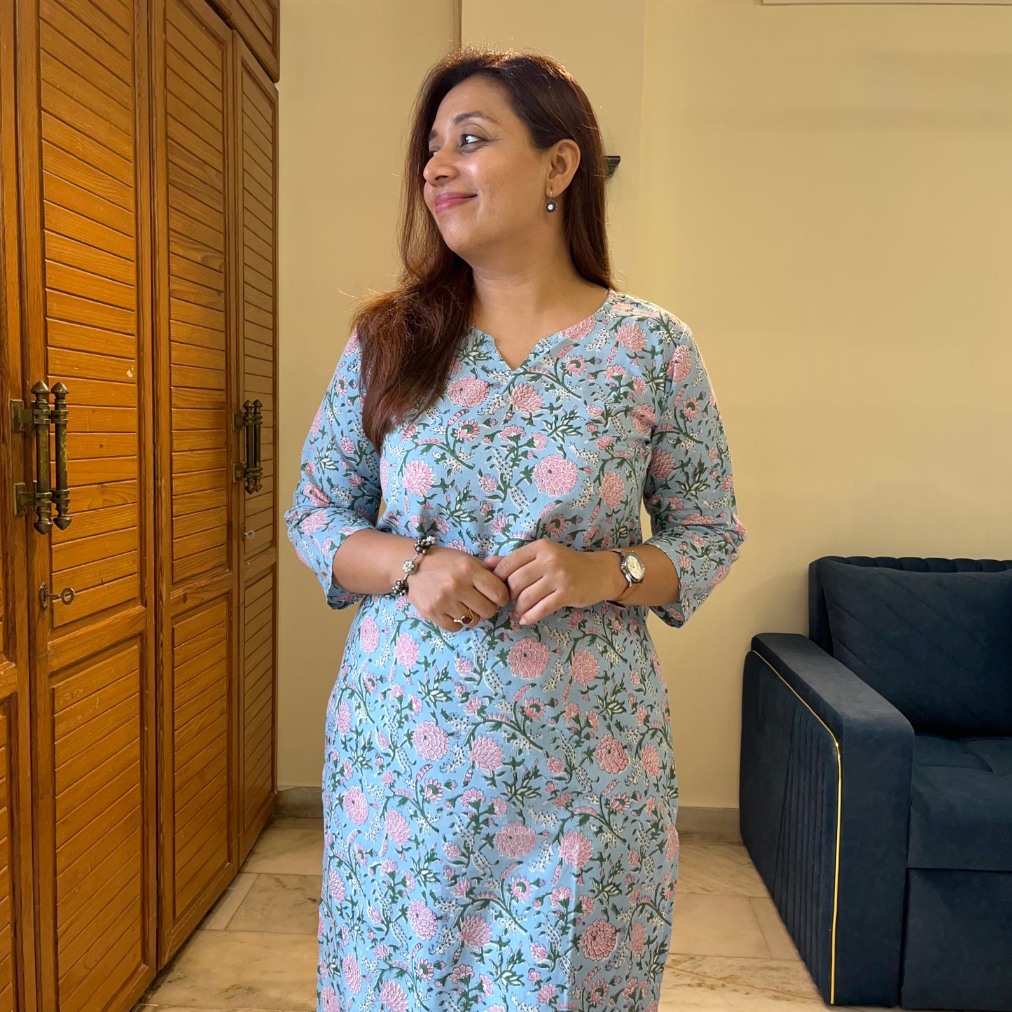 Saadgi 2.0 - Handblock Printed Everyday Kurtas - Blue