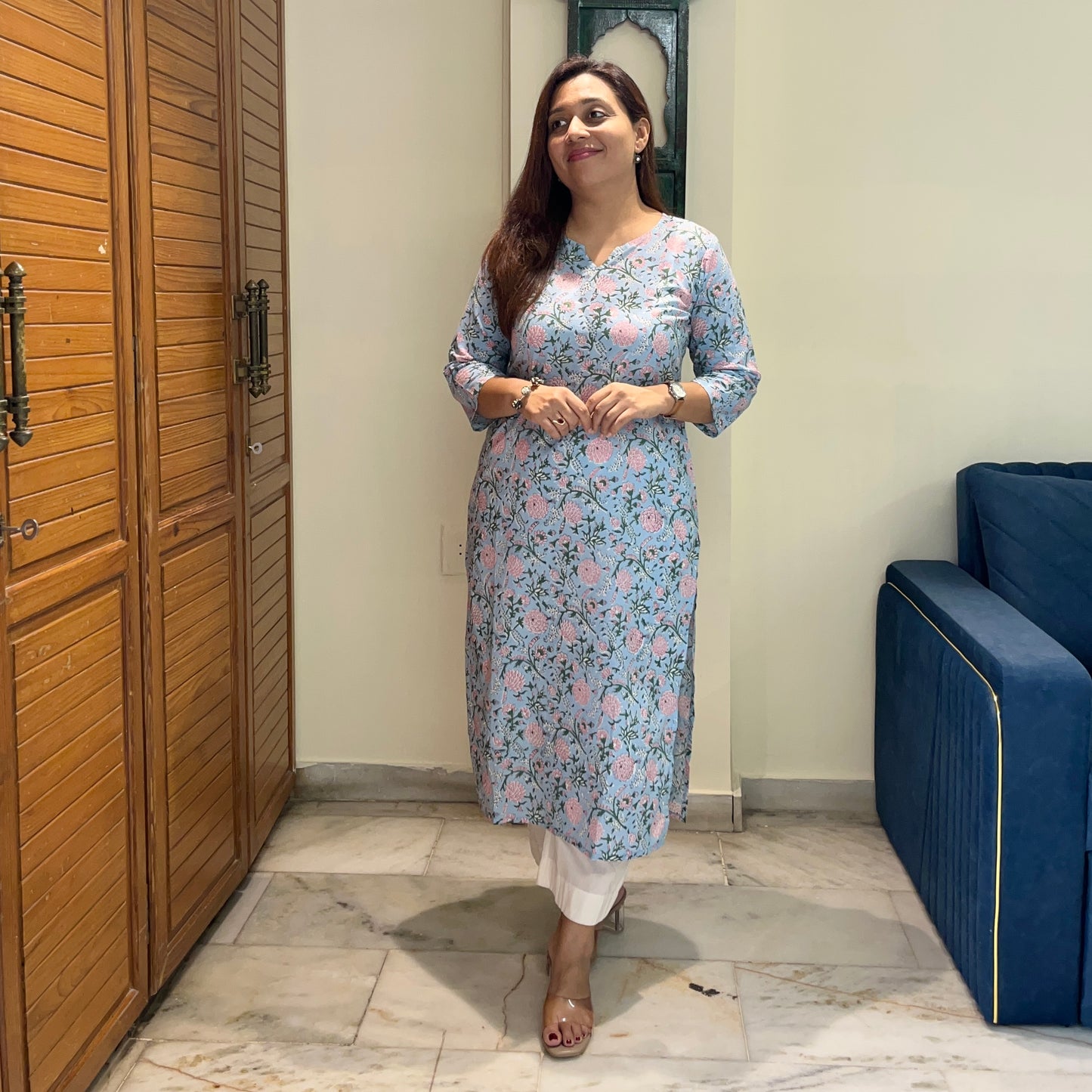 Saadgi 2.0 - Handblock Printed Everyday Kurtas - Blue