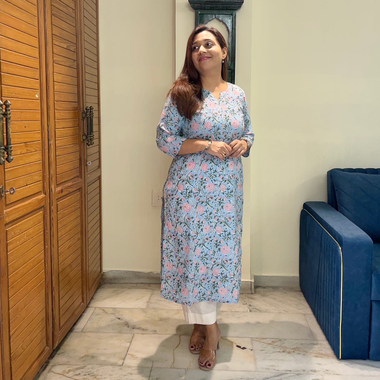 Saadgi 2.0 - Handblock Printed Everyday Kurtas - Blue