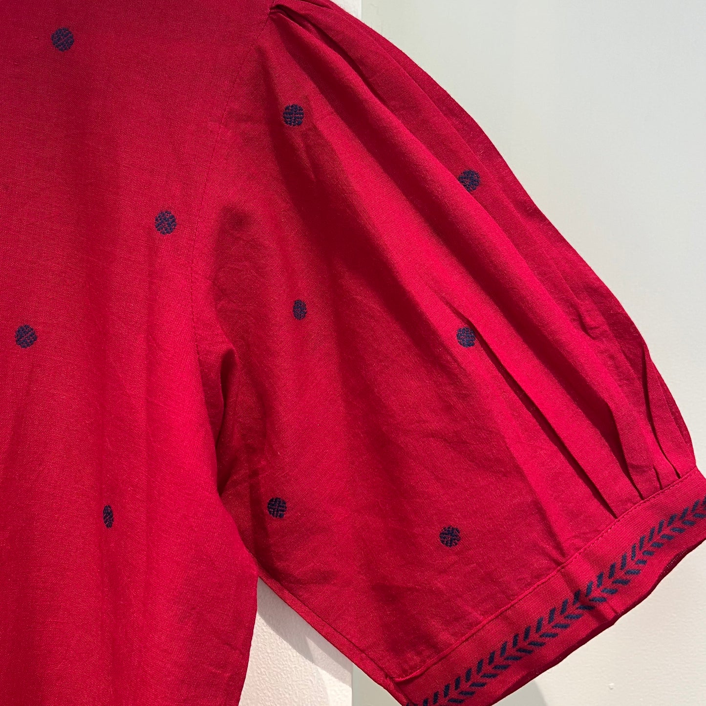 Kapaas Hondloom Cotton Kurta Set_Red