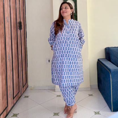 Neer Coord Set (Kurta & Pant) - Lilac
