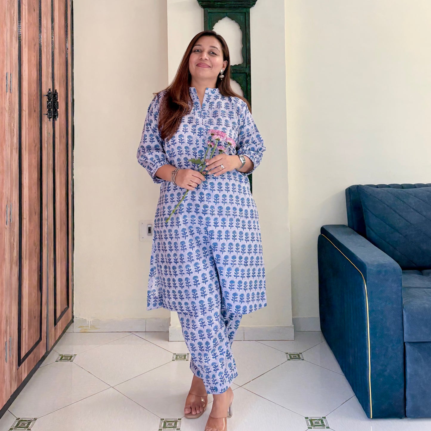 Neer Coord Set (Kurta & Pant) - Lilac