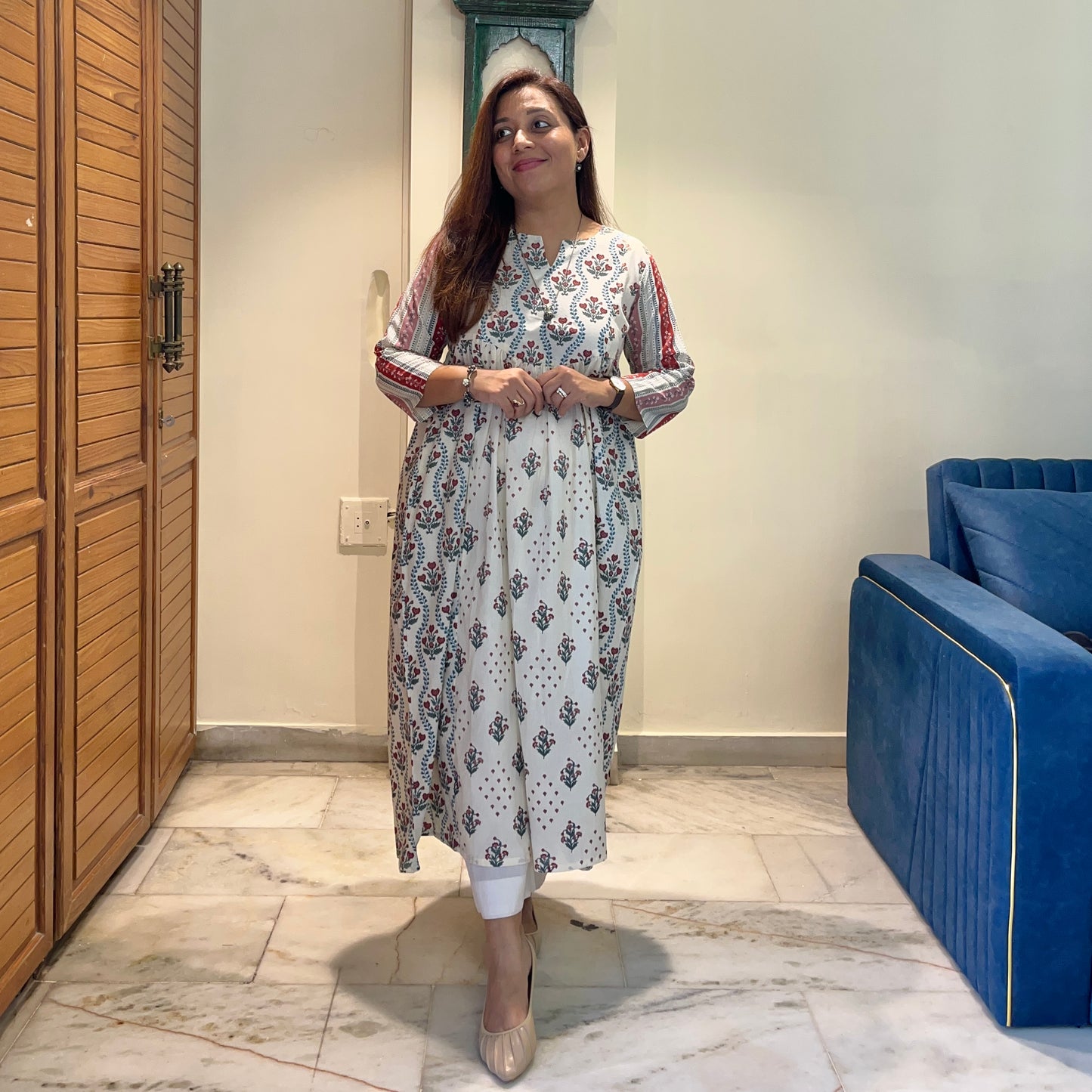 Ruh- Handblock Printed Everyday Kurta - Ivory