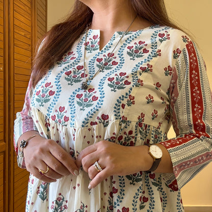 Ruh- Handblock Printed Everyday Kurta - Ivory