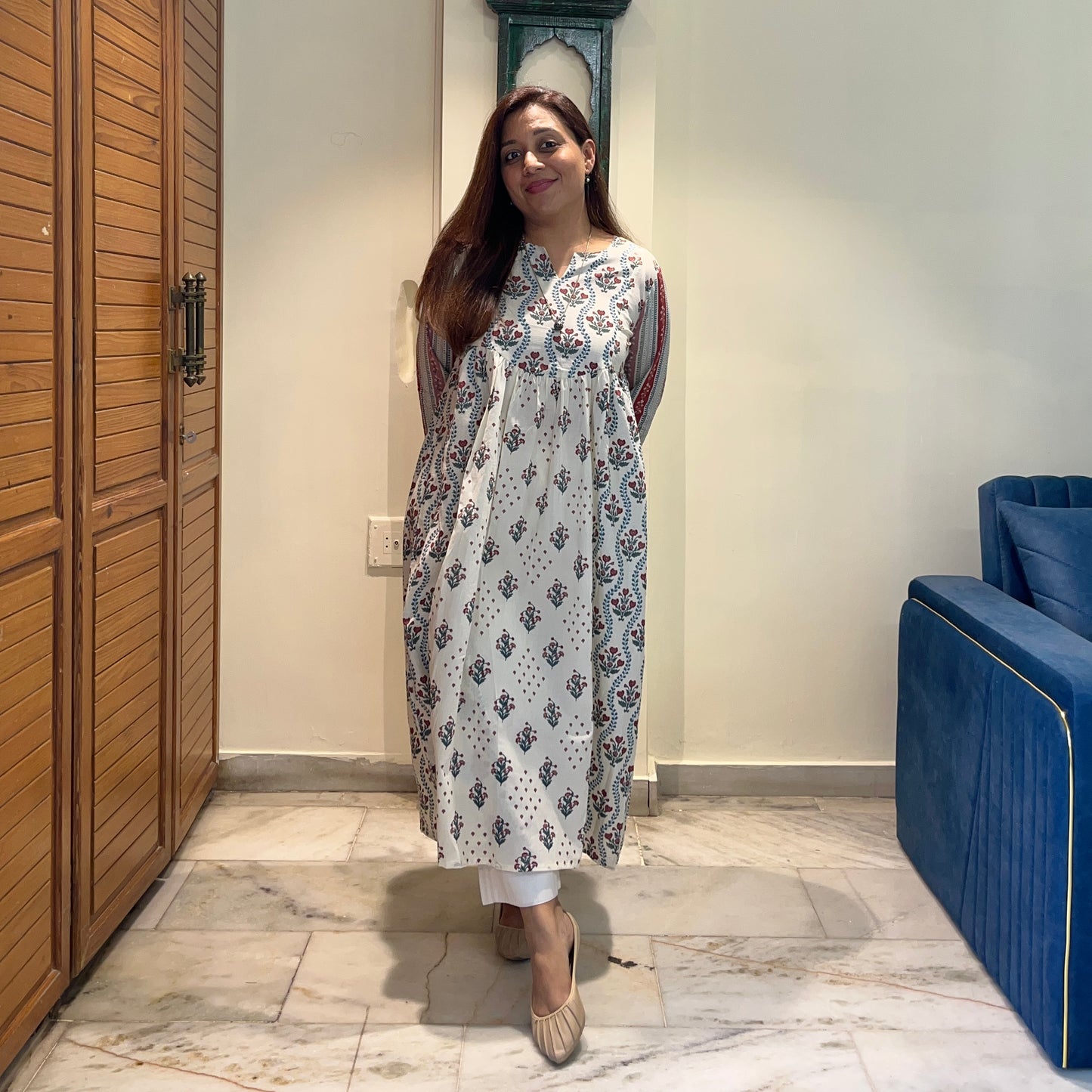 Ruh- Handblock Printed Everyday Kurta - Ivory