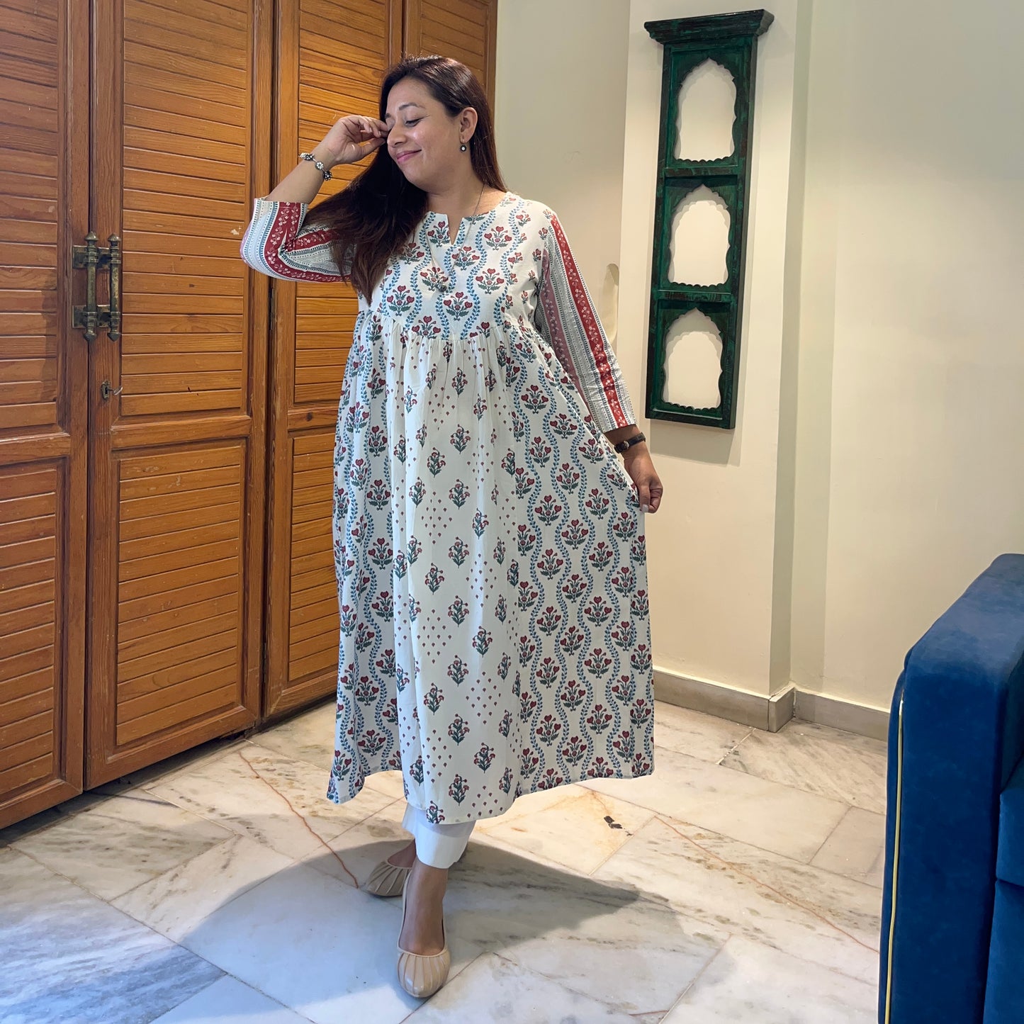 Ruh- Handblock Printed Everyday Kurta - Ivory