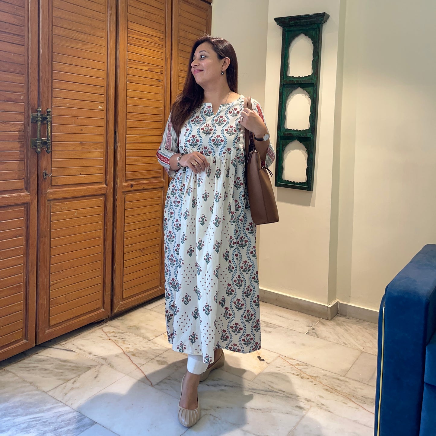 Ruh- Handblock Printed Everyday Kurta - Ivory