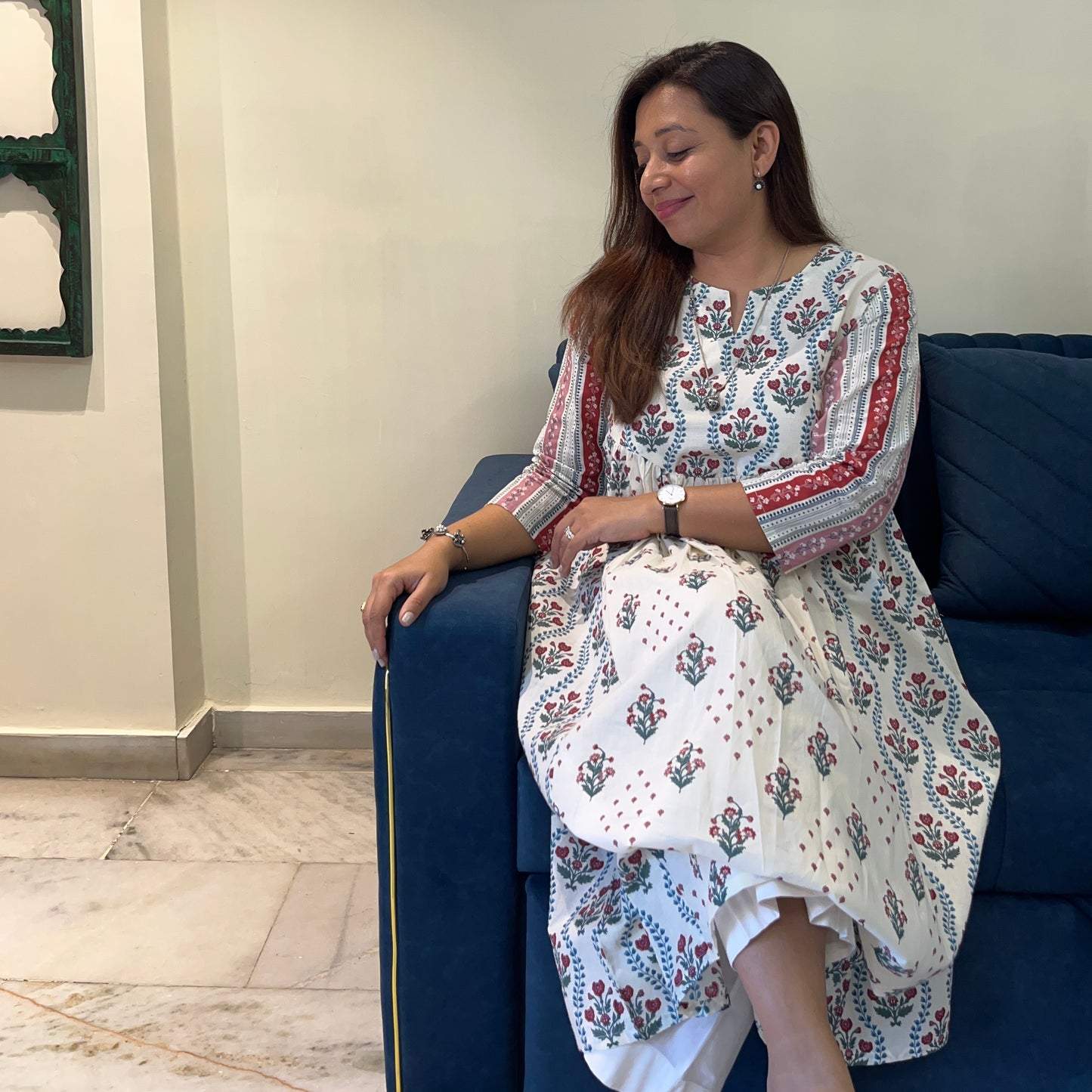 Ruh- Handblock Printed Everyday Kurta - Ivory