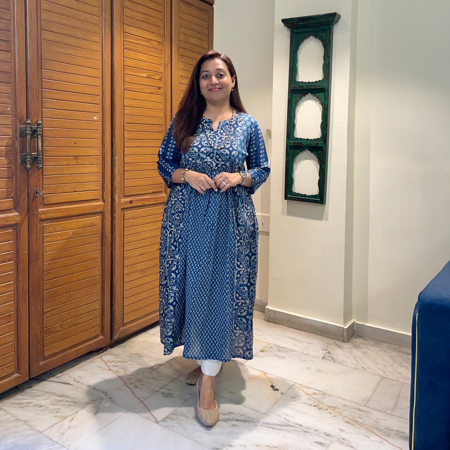 Ruh- Handblock Printed Everyday Kurta - Blue