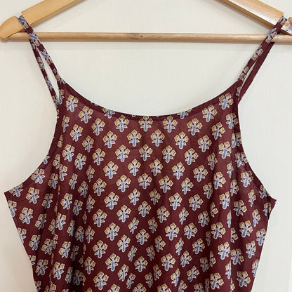 Noodle Strap Pure Cotton Dress 2.0 - Maroon