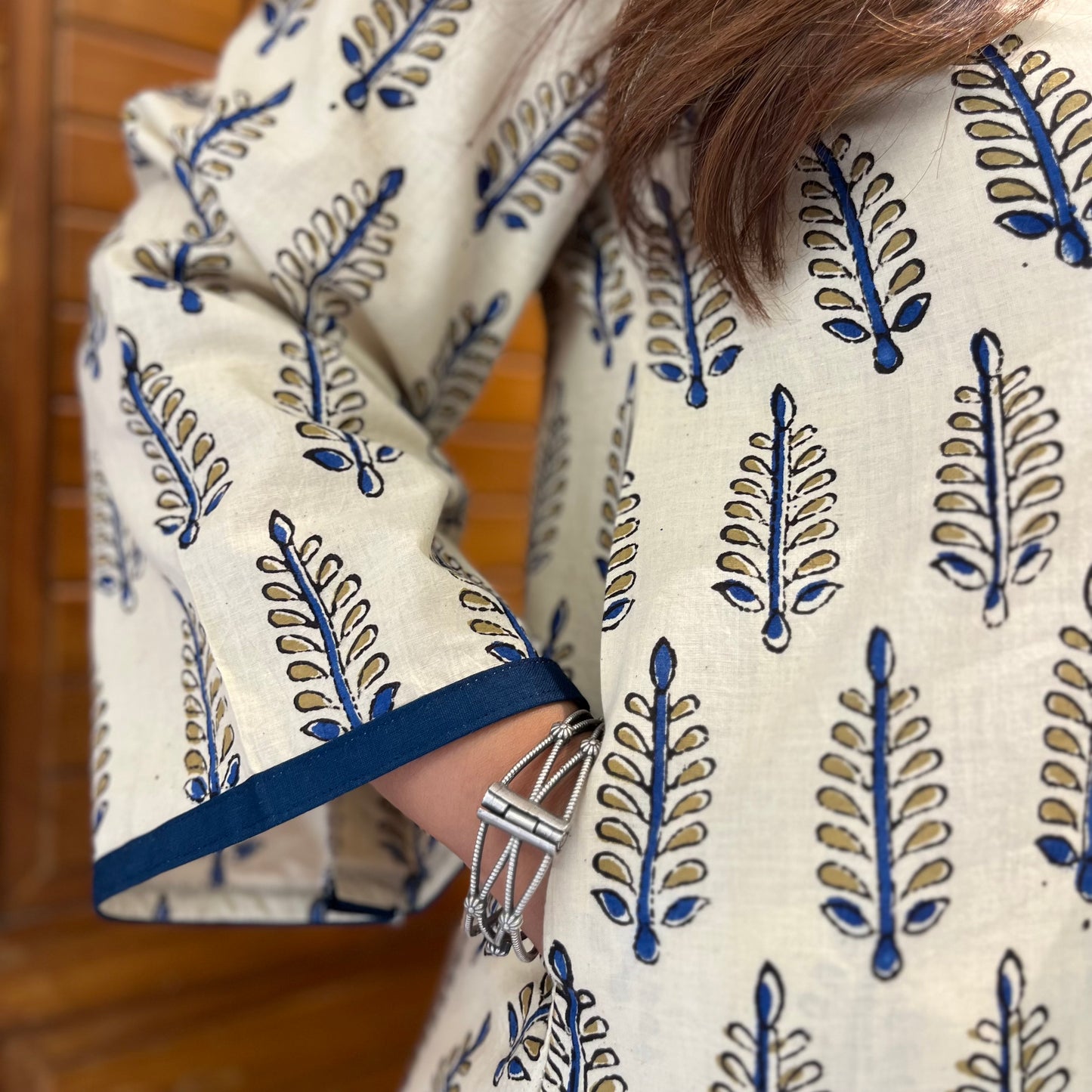 Ajrakh Handblock Printed Kurta_Off-White
