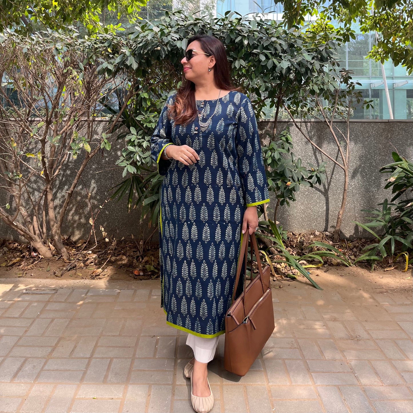 Ajrakh Handblock Printed Kurta_Indigo Blue