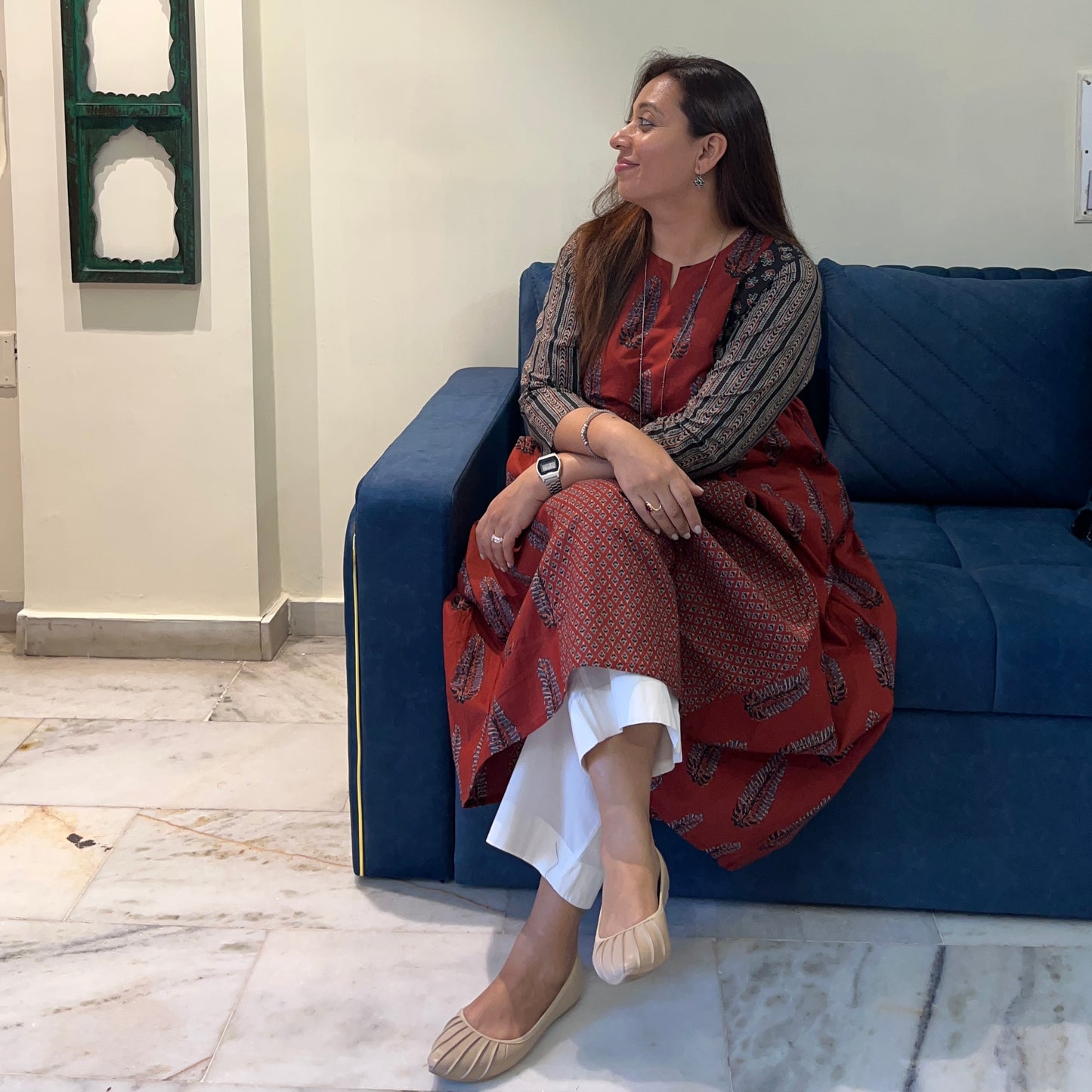 Ruh- Handblock Printed Everyday Kurta - Maroon