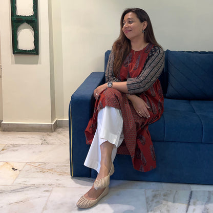 Ruh- Handblock Printed Everyday Kurta - Maroon