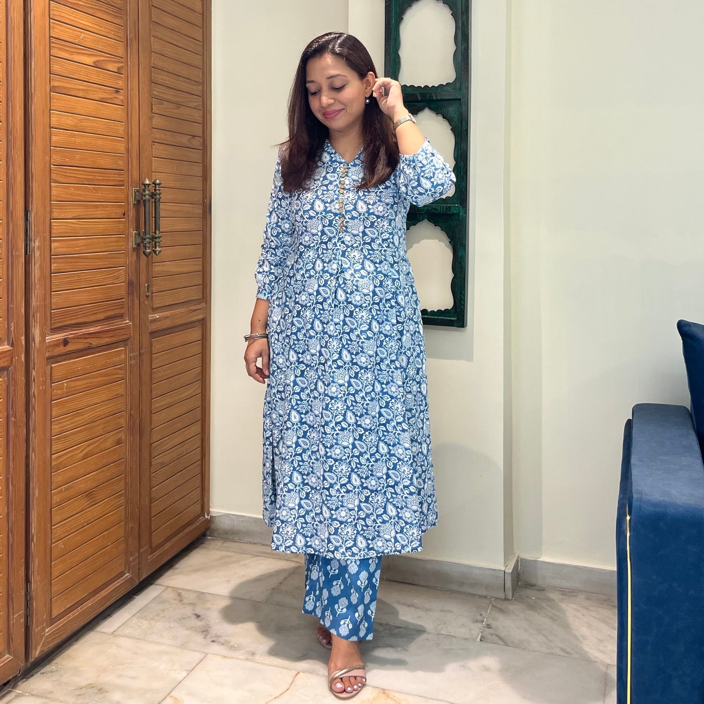 Ritu - Workwear Kurta Set (Kurta & Pant)_Blue