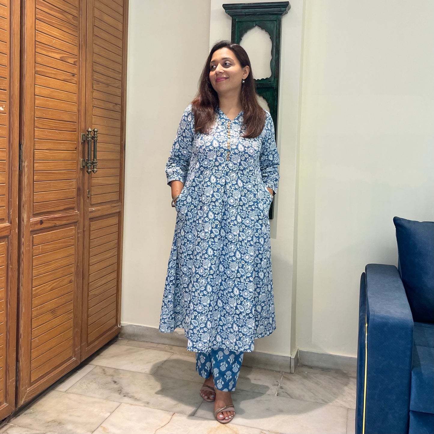 Ritu - Workwear Kurta Set (Kurta & Pant)_Blue