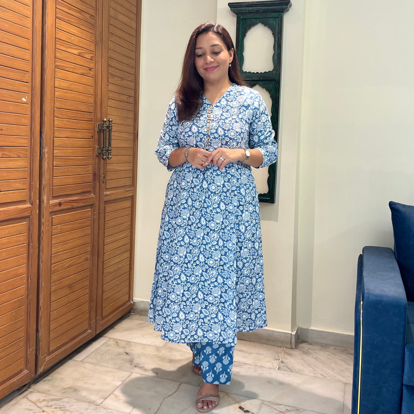 Ritu - Workwear Kurta Set (Kurta & Pant)_Blue